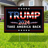 Probsin Trump 2024 Yard Sign with Metal H Stakes Double Sided 16" x 24" Trump Take America Back Signs Voting Supports Elections Outdoor Decorations for Indoor Outdoor Lawn,Garden,Window,Party Supplies