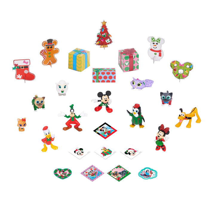 Disney Junior Advent Calendar 2021, 32 pieces, figures, decorations, and stickers, Officially Licensed Kids Toys for Ages 3 Up by Just Play