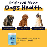 Dog Fish Oil Supplements - 180 Delicious Chew Treats - Omega 3 Rich Salmon Oil, EPA, DHA, Biotin, and Vitamin E for Healthier, Shinier, Skin, Coat and Fur, Helps Skin Allergies