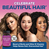 Organic Biotin Vitamins for Hair Skin and Nails Health Support - Vegetarian-Friendly Hair Skin Nails Vitamins for Women with Vitamin E & Biotin 5000mcg to Help Produce Keratin - 120 Biotin Supplement