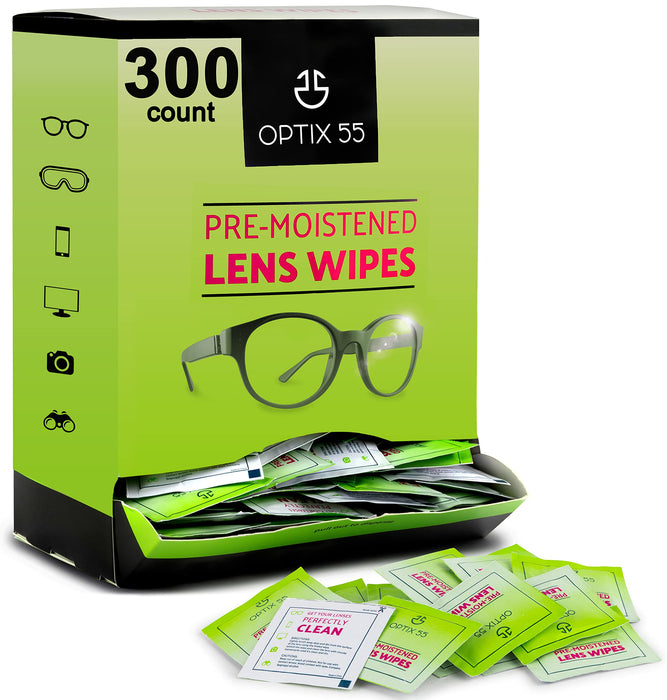 Eyeglass Cleaner Lens Wipes- 300 Pre-Moistened Individual Wrapped Eye Glasses Cleaning Wipes | Glasses Cleaner Safely Cleans Glasses, Sunglasses, Phone Screen, Electronics & Camera Lense| Streak-Free