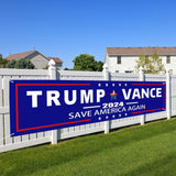 Trump Vance 2024 Banner,Donald Trump Vance 2024 Flag Large Banner Outdoor Decorations Trump Vance 2024 Save America Again Flag Banner Garden Banner Sign Yard Advertising Outdoor & Indoor Hanging Decor 98" x 18"