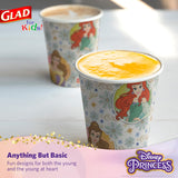 Glad for Kids Disney Princess 9oz Paper Cups | Disney Princess Paper Cups, Kids Snack Cups | Kid-Friendly Paper Cups for Everyday Use, 9oz Paper Cups, 24 Count - 10 Pack