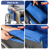 DIVECODE Wheelchair Cushions, Pressure-Preventing Accessories with Armrest. Support Coccyx &Back Non-Slip. Fits 18" Wheelchair Seat Cushion, Blue