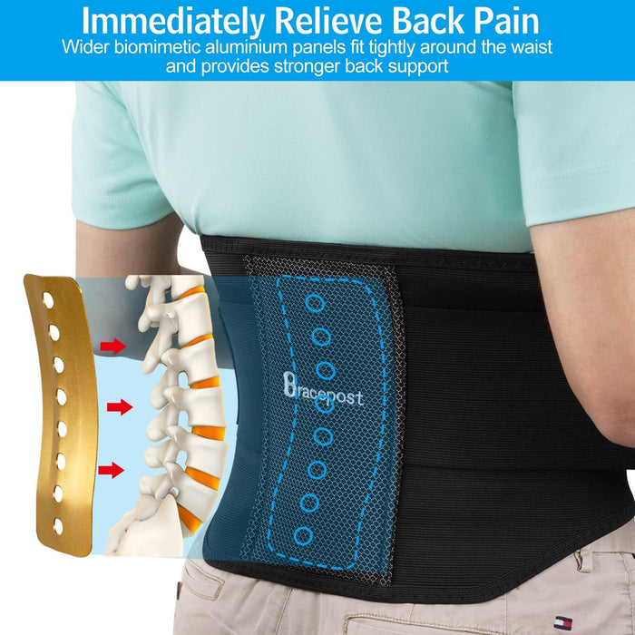 Bracepost Back Brace for Lower Back Pain Relief, Back Support for Men Women Lumbar Muscle Strain, Breathable Lumbar Support Belt for Herniated Disc, Sciatica, Ideal Gift Small (Waist:28"-37")