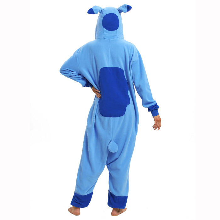 Wishliker Adult Onesie Animal Pajamas Halloween Cosplay Costumes Party Wear Blue XL