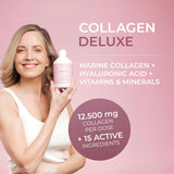 Swedish Collagen - 12500mg Collagen Deluxe 500ml I Hydrolyzed Marine Collagen Peptides (Type I & III) I Hyaluronic Acid, Biotin, Vitamin C I Sugar Free - 20 Day Supply