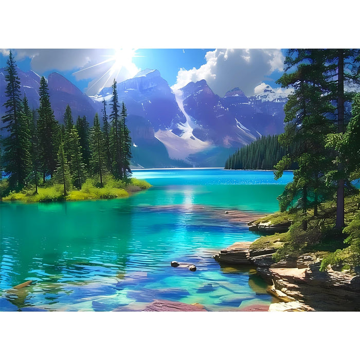 500 Pieces Puzzles for Adult Jigsaw Puzzle 500 Piece Puzzle Children Elderly Puzzle Mountain Forest Lake Puzzle Gift for Mom Dad Family Friend Family Activity Games Home Decor Wall Art 20.5x15IN