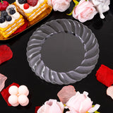 U-QE 100 Pieces Clear Plastic Plates-6 Inch Plastic Dessert Plates Disposable - Washable & Reusable - Premium Hard Clear Plates Fancy Disposable Heavy Duty Plastic Plates for Party,Weddings and Events