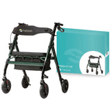 Helavo Bariatric All Terrain Walker - Extra Wide Heavy Duty Outdoor Rollator for Seniors - 500 lbs Weight Capacity