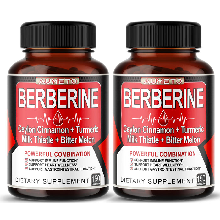 8 in 1 Berberine Supplement - Equivalent to 13100mg per Capsule - Support Digestion, Immunity - with Ceylon Cinnamon, Milk Thistle, Turmeric, Bitter Melon