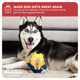 Downtown Pet Supply President Chomp Political Dog Toy - Novelty Political Parody, Dog Chew Toy with Squeaker - Trump Dog Toy Plush Design with Double Stitching