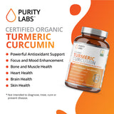 Organic Turmeric Curcumin with Black Pepper Bioperine 2,250 MG/Serving, 95% curcuminoids - Antioxidant Joint Supplement, Muscle & Brain Support - Turmeric Supplement, Non-GMO, Vegetarian, 120 Capsules