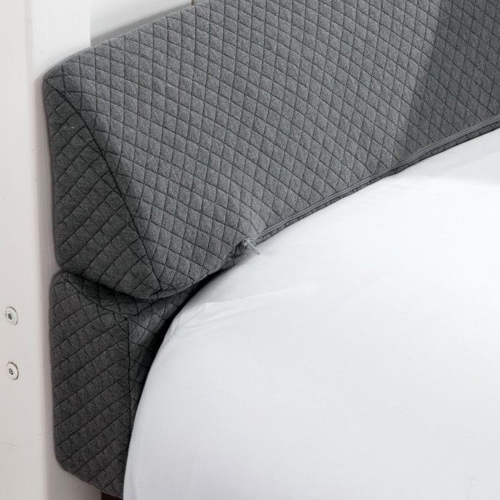 MABOZOO Pillow Wedge for Headboard Gap,Grey Bed Wedge Gap Filler King Size,Foldable Bed Wedge Pillow for Headboard,Foam Mattress Gap Filler,76"x6"x6"