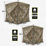 TIDEWE Hunting Blind See Through with Carrying Bag, 2-3 Person Pop Up Ground Blinds 270 Degree, Portable Resilient Hunting Tent for Deer & Turkey Hunting (Camouflage)