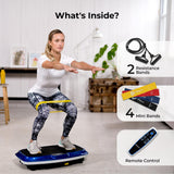 LifePro Vibration Plate Exercise Machine - Whole Body Workout Vibration Fitness Platform w/ Loop Bands - Home Training Equipment - Remote, Balance Straps, Videos & Manual