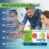 Cebria Ultra Brain Supplement for Men, Women & Seniors – Nootropic Safe and Effective Memory Supplement for Retention, Recall & Age-Related Memory Loss (30 Count)