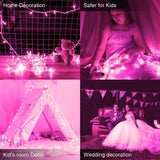 JMEXSUSS Connectable 33ft 100 LED Pink Lights for Bedroom Decor, 8 Modes Pink String Lights Clear Wire, Plug in Pink Christmas String Lights Indoor Outdoor Waterproof for Room, Party