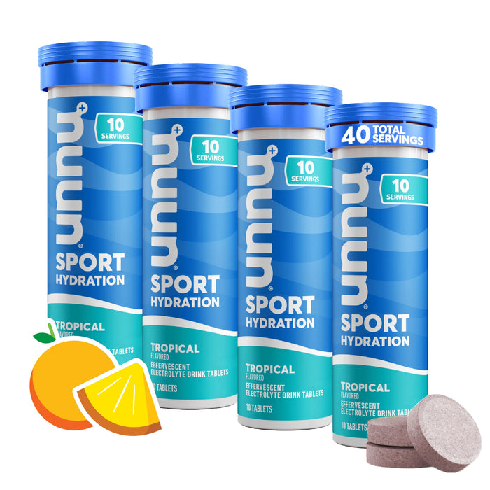 Nuun Sport: Electrolyte Drink Tablets, Tropical, 10 Count (Pack of 4)