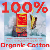 August Organic Cotton Tampons, 96 Regular Tampons Made with Organic Cotton, Long Applicators, Non-toxic Organic Tampons, Fragrance & Chlorine-free, Hypoallergenic (6 boxes of 16/12 boxes of 8)