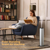 Aromadd 2800 sq.ft Floor Standing Waterless Diffuser, 600ml Scent Air Machine for Home Hotel Scent Diffuser Cold Air Essential Oil Diffuser for Large Room Office, APP and Remote Control (Silver Grey)