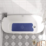 YINENN Bath Tub Shower Mat 40 x 16 Inch Non-Slip and Extra Large, Bathtub Mat with Suction Cups, Machine Washable Bathroom Mats with Drain Holes, Dark Blue