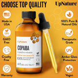 UpNature Copaiba Essential Oil - 100% Natural & Pure, Undiluted, Premium Quality Aromatherapy Oil - Heal Scars and Improve Skin Health - Reduce Pain and Relieve Congestion - Soothe and Calm Skin, 4oz