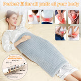 Heating Pad-Electric Heating Pads for Back,Neck,Abdomen,Moist Heated Pad for Shoulder,Knee,Hot Pad for Pain Relieve,Dry&Moist Heat & Auto Shut Off(Light Gray, 33''×17'')