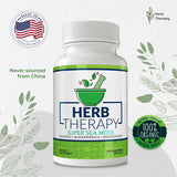 Herb Therapy Sea Moss Capsules 100 Pack - Irish Sea Moss with Bladderwrack Powder & Burdock Root Powder - Keto & Alkaline Diet Support - No Fillers Seamoss Raw Supplement