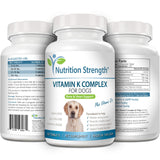 Nutrition Strength Vitamin K for Dogs, Vitamins K1 & K2 (MK4 & MK7) + Vitamin D3, Help Maintain Strong Bones, Promote Healthy Heart, Boost Immune System, Support Muscle Function, 120 Chewable Tablets