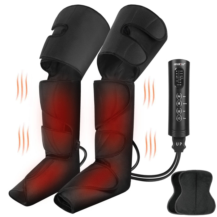 CINCOM Leg Massager, Leg Compression Massager with Heat for Circulation and Pain Relief Air Compression Foot Calf Thigh Massager with Handheld Controller