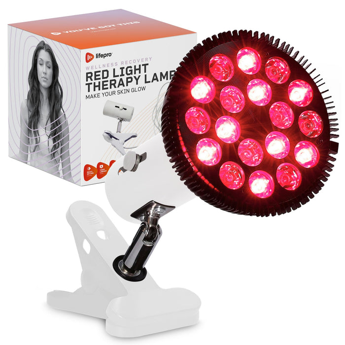 LifePro InfraGlow NIR & Red Light Therapy Lamp - Infrared Red Light Therapy Bulb with 18 LEDs & Clip-On Lamp - at-Home Red Light Therapy for Body, Chronic Pain Relief, Skin Wellness, & Recovery