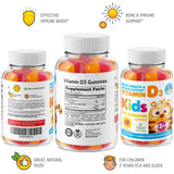 Vitamin D3 Gummies for Kids & Adults 2000 IU - High-Absorption Natural Vitamin D Kids Gummies Supplements 1000IU - Vegetarian Gelatin-Free Immune Support D3 Gummies for Adults & Children (60 Count)