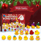 OVNMFH 24 Pcs Countdown Christmas Rubber Ducks Advent Calendar, 2024 Rubber Ducks Bath Toys Advent Calendar, 24 Days Christmas Countdown Calendar Gifts (E)