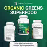Dr. Berg's Greens Superfood Cruciferous Vegetable Tablets - Vegetable Supplements for Adults w/ 11 Phytonutrient Super Greens Tablets - Energy, Immune System & Liver Veggie Tablets - 90 Tablets