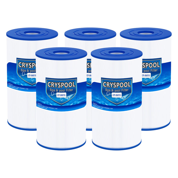 Cryspool® 06016 Filter Compatible with PWK30, C-6430, Watkins 31489, FC-3915, P/N0969601, 71825, 73178, 73250, 30 Sq. Ft Spa Filter Cartridge, 5 Pack