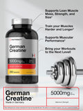 Horbäach German Creatine Monohydrate 5000mg | 250 Capsules | Non-GMO, Gluten Free Supplement