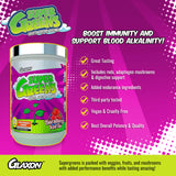 Super Greens Performance Greens Formula | Great Tasting | Fruits Greens & Fungi | Antioxidant & Digestive Support | Boost Immunity | Decrease Inflammation | 30 Servings (Burstberry Iced Tea, 10.5 oz.)