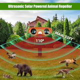 2 Pack Ultrasonic Animal Repellent Outdoor Solar Animal Deterrent with Motion Detection Deer Repellent Devices Waterproof for Cat Squirrel Deer Raccoon Skunk Rabbit Fox and More (2)