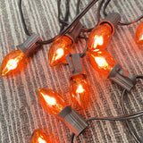 GOOTHY 25 Pack C7 Halloween Flicker Flame Light Bulbs, Orange Flickering Flame Replacement Bulbs for Chandelier Candles Christmas Outdoor String Lights, E12 Candelabra Base Night Light Bulbs, 1 Watt