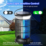 Solar Bug Zapper Outdoor, 4200V Effective Mosquito Zapper, Cordless Bug Zapper Outdoor, 4000mAH Rechargeable Fly Zapper, 4 Modes Insect Zapper for Patio, Porch, Kitchen, Bedroom