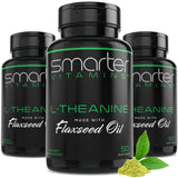 (3 Pack) Smarter L-Theanine 250mg Supplement for Relaxation, Mood & Alertness Support, in Non-GMO Flaxseed Oil, 150 Liquid Softgels