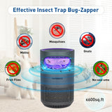 Vertmuro Indoor Insect Trap, 2-Mode Bug Catcher & Killer with Strong Suction, Time Setting, UV Light, Mosquito Bug Zapper for Fruit Flies, Gnats, Moths, GRAY 2PC