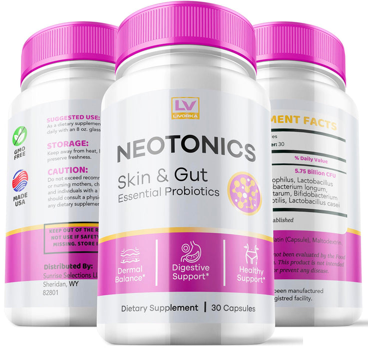 1 Pack - Neotonics Capsules - Neotonic Skin & Gut Essential Probiotics, Neotonic, Neotonics Skin 30 Capsules For 1 Month, Neotonics Skin And Gut Organic, Neotonics Reviews, Neotonics Skin Care.