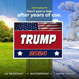 Donald Trump - Trump 2024 Stars - Double Sided -Durable Quality of Yard Sign and Road Sign with Stand - Rectangular 18" x 24" and 4mm Thick Corrugated Plastic - Made in the USA