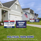 Subacy 2 PCS Trump 2024 Yard Sign 17.3 * 11.8 Inches, Double Sided Trump Yard Signs with Metal H-Stake, Take America Back Signs, Outdoor Lawn Yard Signs Decorations (Blue+White)