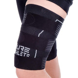 Pure Athlete Thigh Compression Sleeve – Adjustable Straps Quad Wrap Support Brace, Hamstring Upper Leg (1 Sleeve - Black, X-Large)