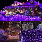 Twinkle Star 33 FT 100 LED String Lights, Plug in String Lights 8 Modes Waterproof for Indoor Outdoor Christmas Tree Wedding Party Bedroom (Purple, 33 ft)