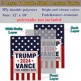 NASIAN Trump Vance 2024 Garden Flag Take America Back Garden Flag Trump Vance 2024 Yard Signs Patriotic American Garden Flags for Outside 12x18 Double Sided Outdoor House Lawn Decorations Banner