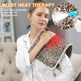 Heating Pad-Electric Heating Pads for Back,Neck,Abdomen,Moist Heated Pad for Shoulder,knee,Hot Pad for Arms and Legs,Dry&Moist Heat & Auto Shut Off(Leopard Print, 12''×24'')